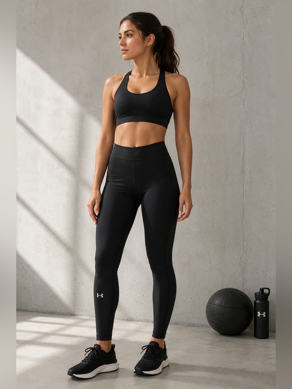 Under Armour HeatGear Women’s Small Black Compression Ankle Leggings Logo